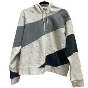 Faherty Striped Grey Ripple Pullover Cotton Hoodie